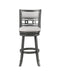 Gia 29" Swivel Barstool-Gray W/Gray Fabric Seat