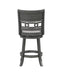 Gia 24" Swivel Counter Stool-Gray W/Gray Fabric Seat