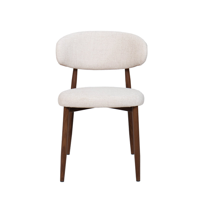 Royce Side Chair W/ Walnut Metal Frame -Beige (2 Per Carton)