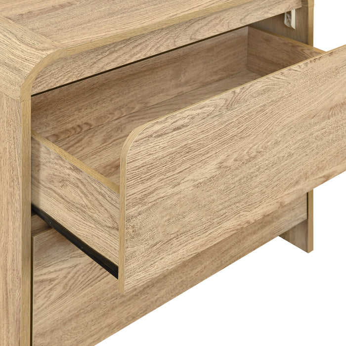 Mara Two Drawer End Table / Bedside Table-Natural