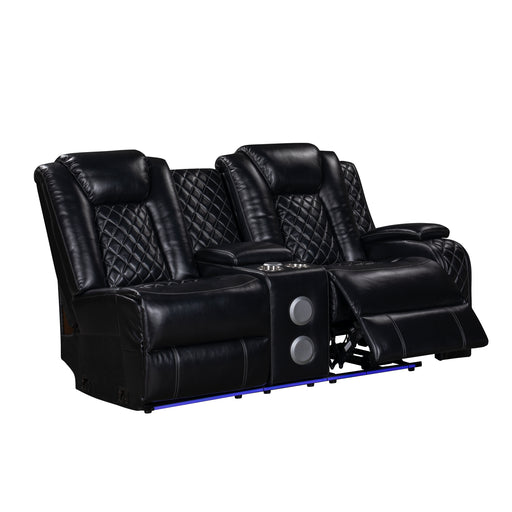Orion Ii Raf Console Loveseat W/ Pwr Fr & Hr-Black