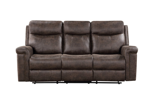 Quade Sofa W/Dual Recliner-Mocha