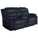 Willow Console Loveseat W/ Dual Recliners-Black