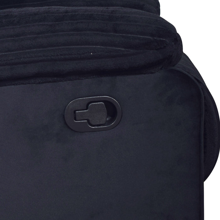 Willow Console Loveseat W/ Dual Recliners-Black