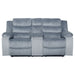 Willow Console Loveseat W/ Dual Recliners-Gray