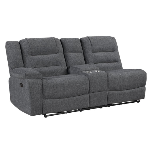 Redondo Laf Console Loveseat W/ 2 Recliners Pwr Fr-Dk Gray