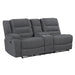 Redondo Laf Console Loveseat W/ 2 Recliners Pwr Fr-Dk Gray