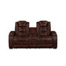 Chester Reclining Console Loveseat-Brown