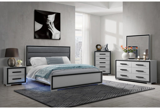 Amelia Grey/Black Bed Group with LED, Cooler and Speaker