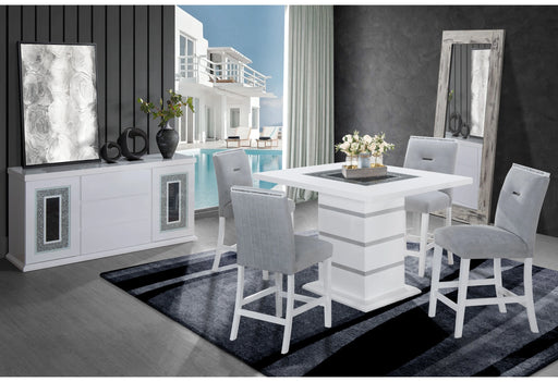 Monaco White Bar Table + Monaco BS-N