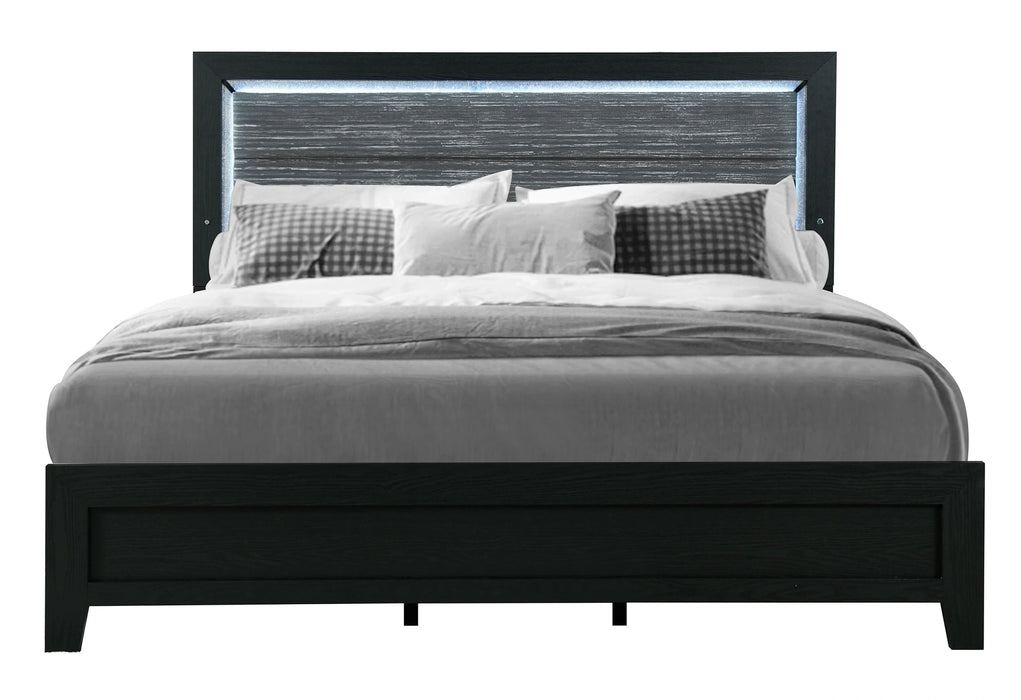 Reid Black Bed with LED