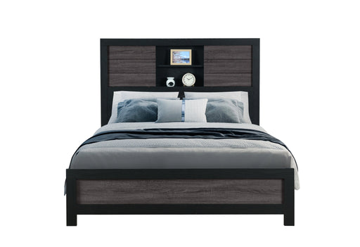 Lisbon Grey/Black Bookcase Bed