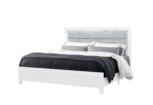 Luccia White Bed with LED, Dresser, Mirror, Nightstand