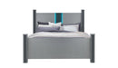Logan Silver Bed, Dresser, Mirror and Nightstand
