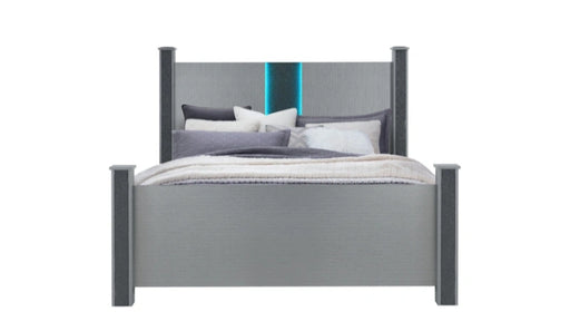 Logan Silver Bed Group with LED and Speakers