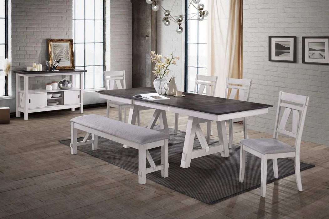 New Classic Furniture Maisie Dining Table in White/Brown