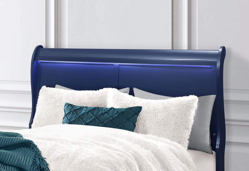 Charlie Bed with LED, Dresser, Mirror, Nightstand