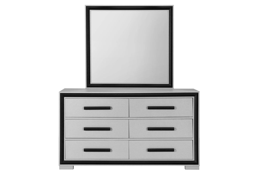 Amelia Grey Black Bed Group with LED