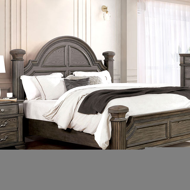 Pamphilos 4 & 5 Piece Queen Bedroom Set Gray & White