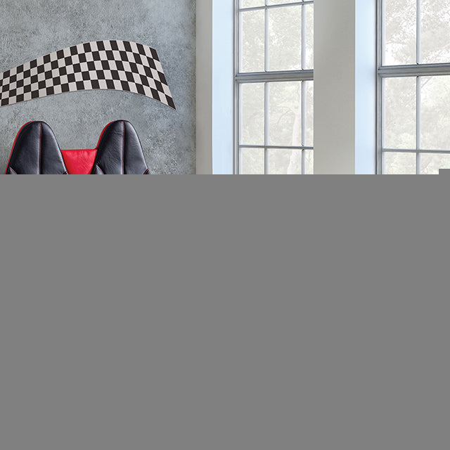 Trackster Bed White, Red,, Black, & Blue