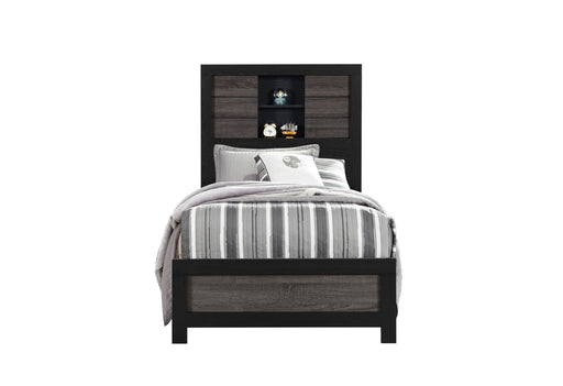 Lisbon Grey/Black Bookcase Bed