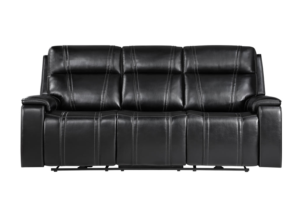 U8881 Black Leather Power Reclining Sofa with Immerse Sound