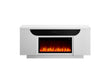 Aileen White 66" Ent Unit with LED, Speakers, Crystal and Pop-Up Doors