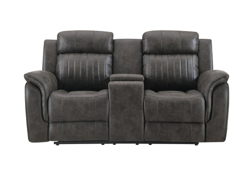 U8517 Grey Reclining Sofa/Console Reclining Loveseat