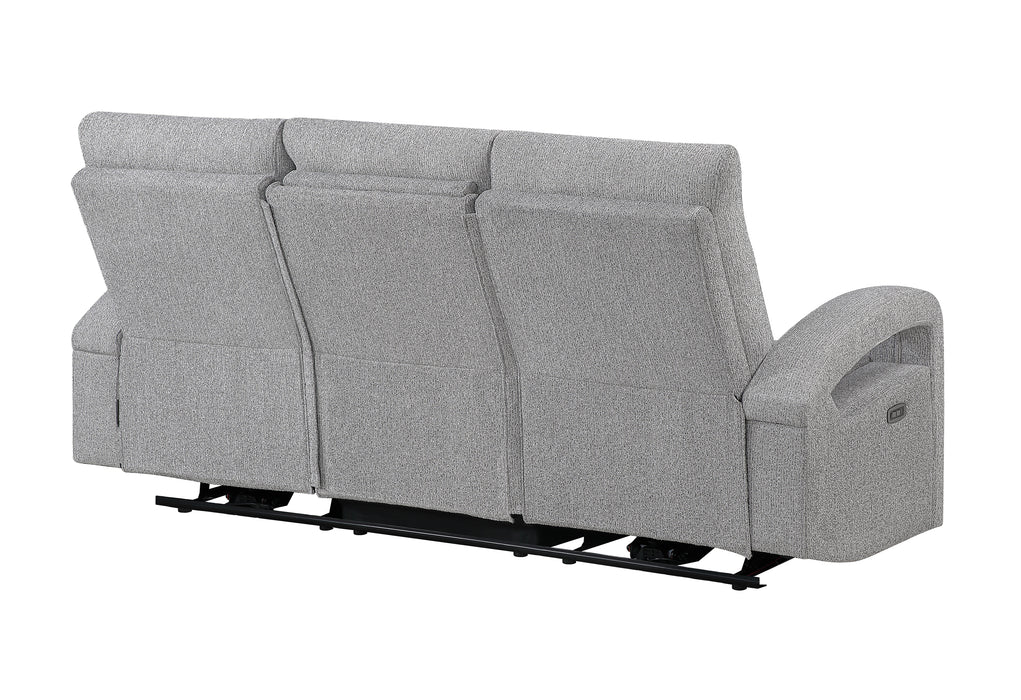 U6611 GREY 15 POWER RECLINING SOFA WITH LED