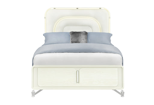 Lyra Beige Bed with LED