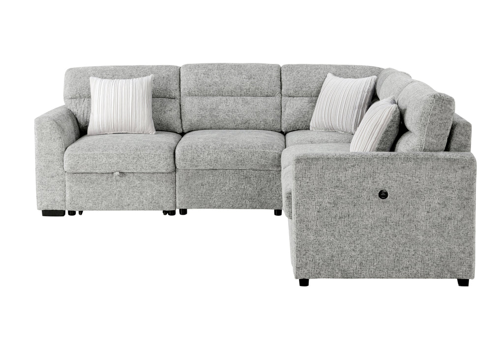U9401 NICKEL SOFA BED SECTIONAL WITH 3 PILLOWS