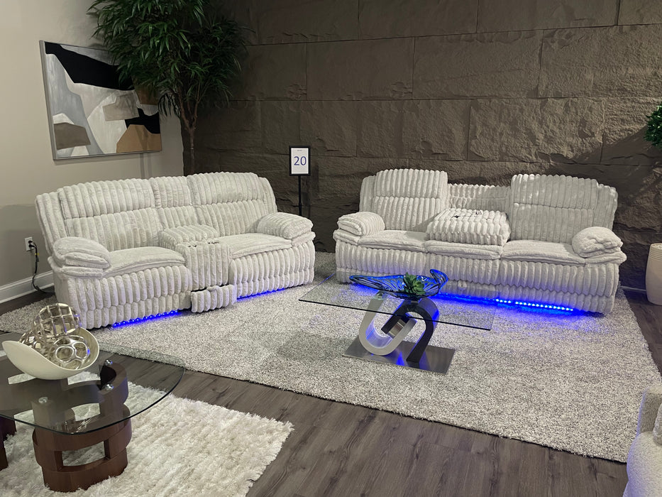 U8686 Black Pwr Rec Sofa W/ LED/Pwr Con Rec Ls W/LED/Pwr Rec W/LED