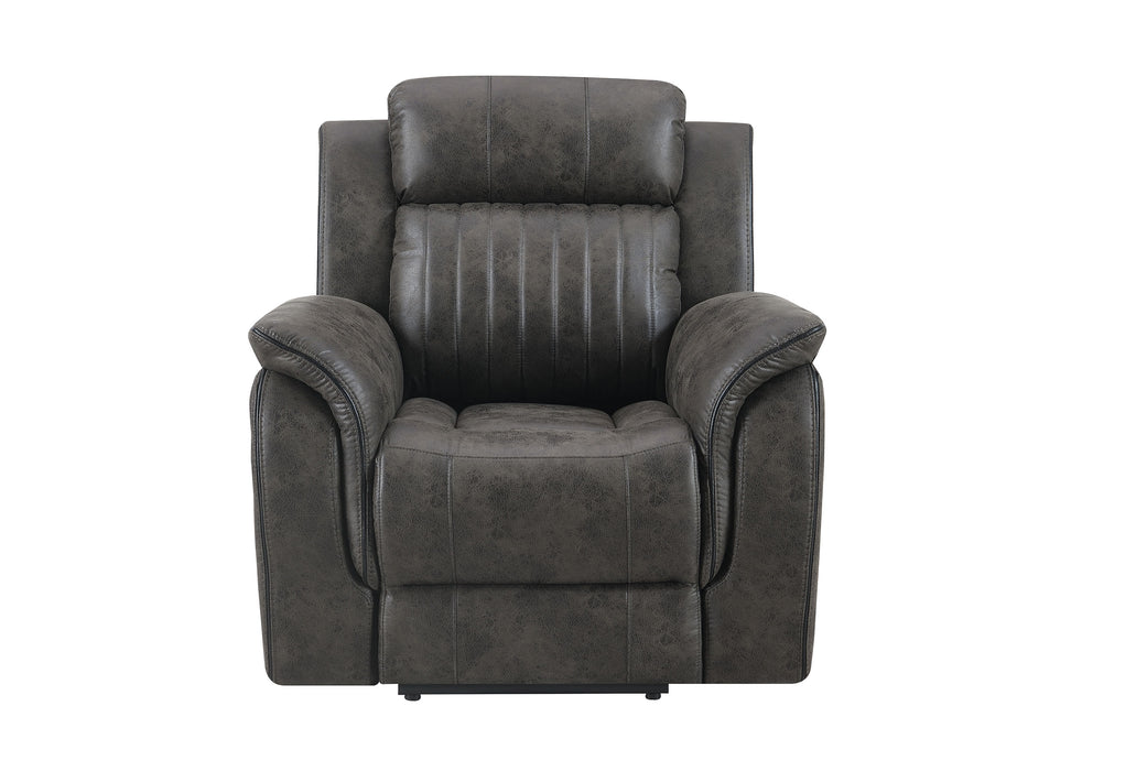 U8517 Grey Reclining Sofa/Console Reclining Loveseat