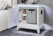 Alina White Nightstand with Cooler, LED, Speaker and USB