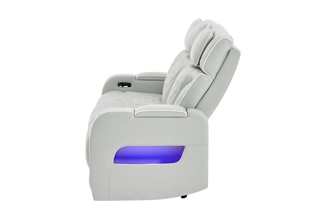 U8611 BLANCHE SILVER PWR REC SOFA WITH PHR AND LED